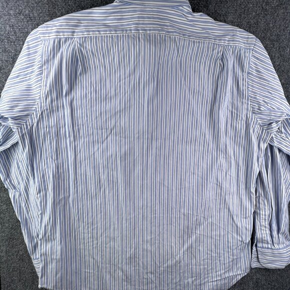 Polo Ralph Lauren Button Up Regent Classic Fit Striped Blue White 16.5 34/35 - Picture 12 of 12